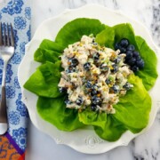 Blueberry Chicken Salad with Basil Mint Yogurt Dressing