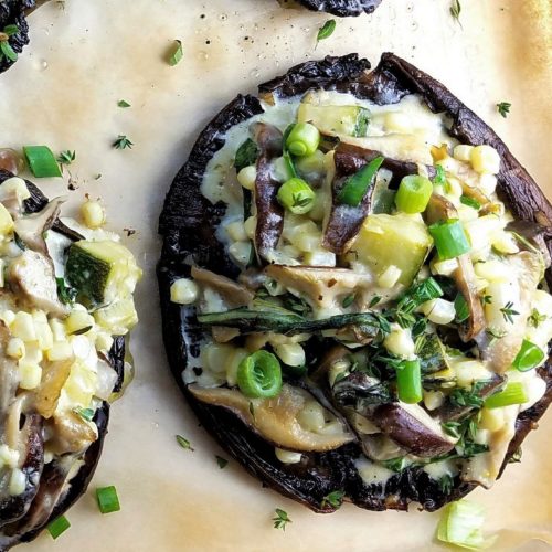 Mushroom Stuffed Portobellos with Corn and Feta Give it Some Thyme