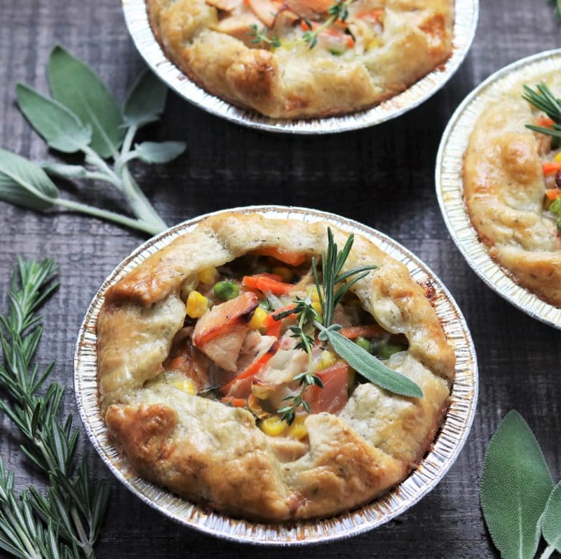 Individual Chicken Pot Pies with Herb Crust Give it Some Thyme