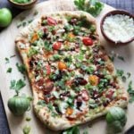 Grilled Mexican Pizza with Salsa Verde and Chorizo - giveitsomethyme.com