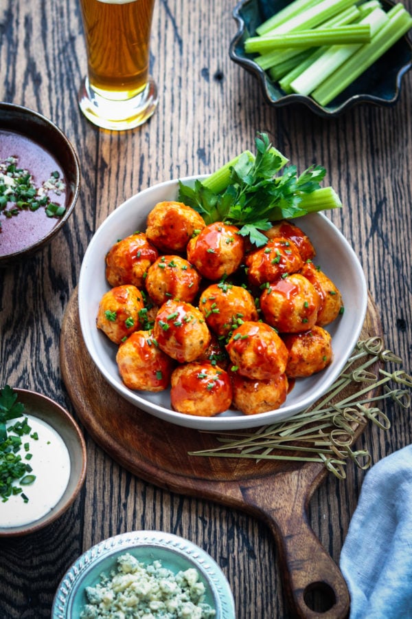 Buffalo BBQ Chicken Meatballs Give it Some Thyme