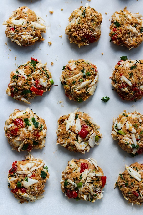 Formed Crab Cakes Ready to Chill
