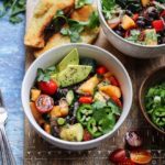 Grilled Cantaloupe Black Bean Salad – a delicious, vegan and gluten-free farmers' market-inspired salad dressed in a lime vinaigrette. #vegan #glutenfree #sidesalads #summersalads #summerrecipes #healthyrecipes #mealprep #blackbeansalad #grilledcantaloupe #giveitsomethyme | giveitsomethyme.com