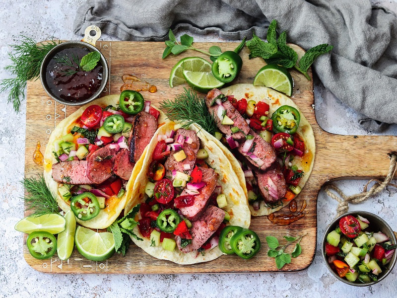 Spicy Glazed Lamb Tacos with Mediterranean Salsa Give it Some Thyme