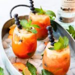 Gingered Peach & Blueberry Mojitos - beat the heat with a refreshingly flavorful twist to the classic cocktail! #mojitos #cocktails #cocktailrecipes #mocktails #peachrecipes #blueberries #summerrecipes #giveitsomethyme | giveitsomethyme.com