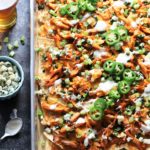 Sheet Pan Buffalo Chicken Nachos