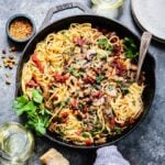 Buttery Pantry Pasta with Mushrooms & Sun-Dried Tomatoes | giveitsomethyme.com – With some simple veggies, butter, a hunk of parm, and a couple things from the pantry, a delicious pasta dinner is just 30 minutes away.