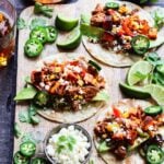 Mexican Chorizo and Sweet Potato Tacos | giveitsomethyme.com – Quick, easy and delicious tacos for any night of the week. A perfect one-skillet meal!