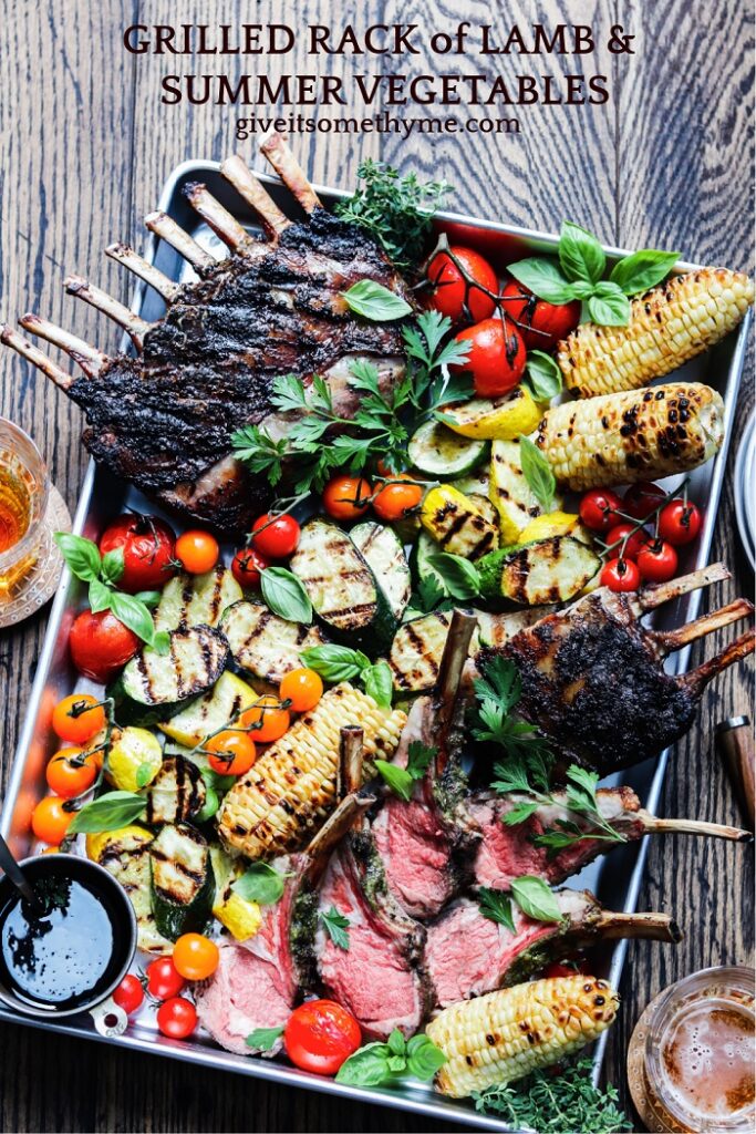 Grilled Rack of Lamb and Summer Vegetables Give it Some Thyme