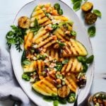 Grilled Yellow Watermelon w/ Cucumber Cantaloupe Salsa – A deliciously vibrant, sweet and smoky summer side or appetizer that will grab everyone’s attention.