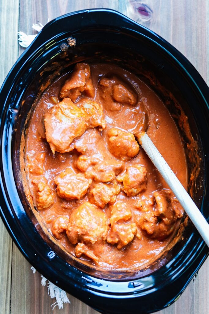 Slow Cooker Butter Chicken and Cauliflower Give it Some Thyme