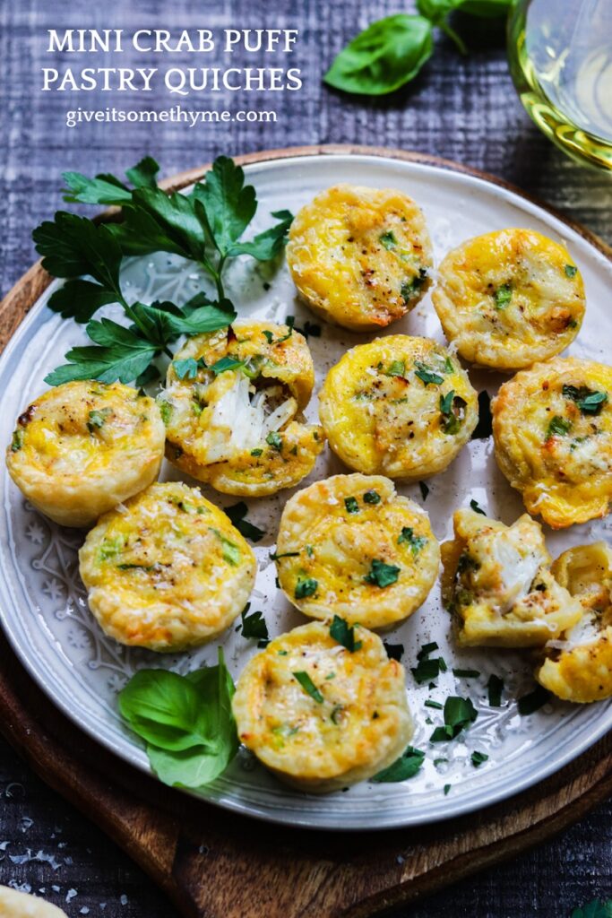 Mini Crab Puff Pastry Quiches Give it Some Thyme