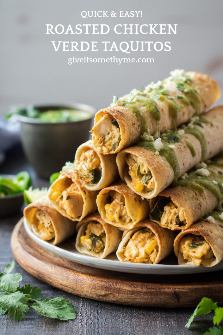 Roasted Chicken Verde Taquitos Give it Some Thyme