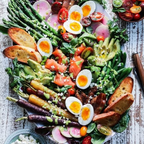Spring Mix Cobb Spring Cobb Salad with Green Goddess Dressing - Give it Some Thyme