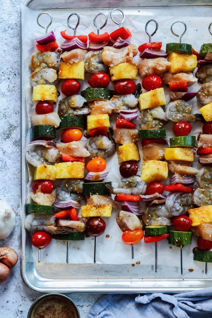 Grilled Shrimp and Chicken Kabobs Give it Some Thyme